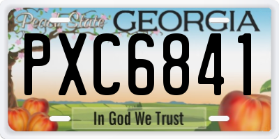 GA license plate PXC6841
