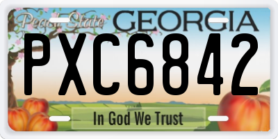 GA license plate PXC6842