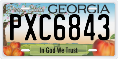 GA license plate PXC6843