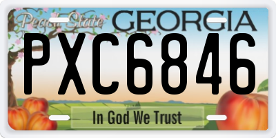 GA license plate PXC6846
