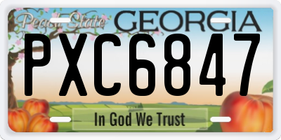 GA license plate PXC6847