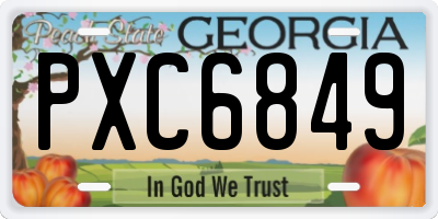 GA license plate PXC6849