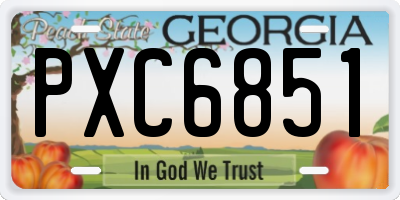 GA license plate PXC6851