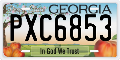 GA license plate PXC6853