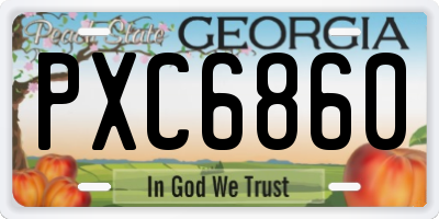 GA license plate PXC6860