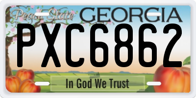 GA license plate PXC6862
