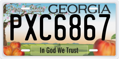 GA license plate PXC6867