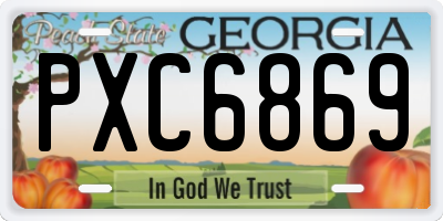 GA license plate PXC6869