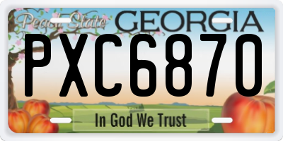GA license plate PXC6870