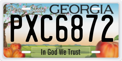 GA license plate PXC6872
