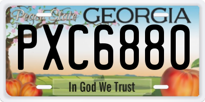 GA license plate PXC6880