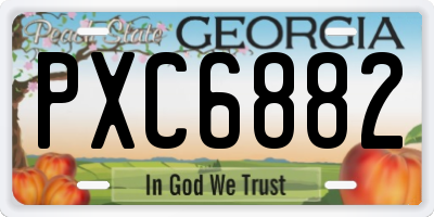 GA license plate PXC6882
