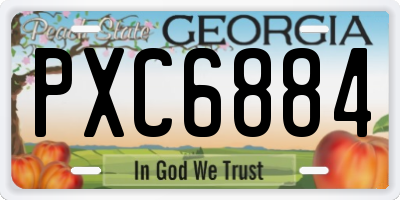 GA license plate PXC6884