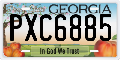 GA license plate PXC6885