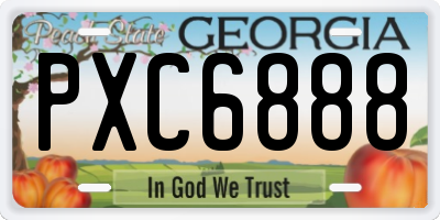 GA license plate PXC6888