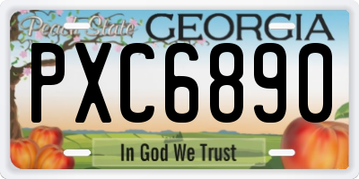 GA license plate PXC6890