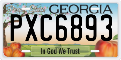 GA license plate PXC6893