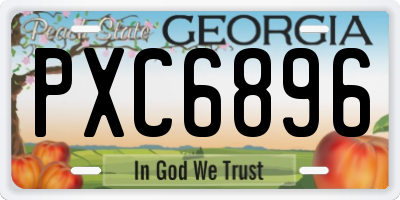 GA license plate PXC6896