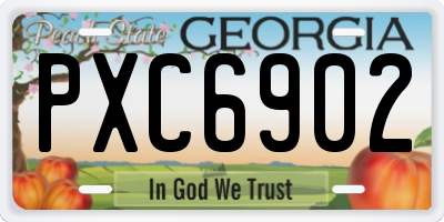 GA license plate PXC6902
