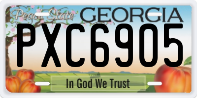 GA license plate PXC6905