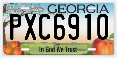 GA license plate PXC6910