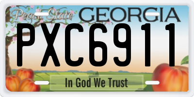 GA license plate PXC6911