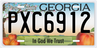 GA license plate PXC6912