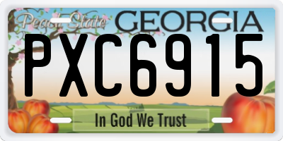 GA license plate PXC6915