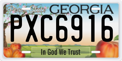 GA license plate PXC6916