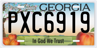 GA license plate PXC6919