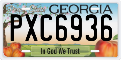 GA license plate PXC6936
