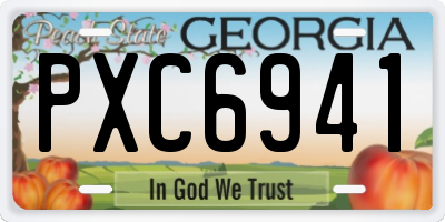 GA license plate PXC6941