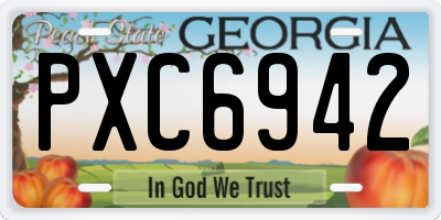 GA license plate PXC6942