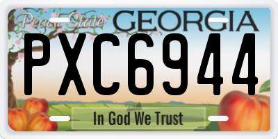 GA license plate PXC6944