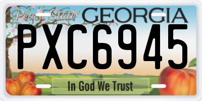 GA license plate PXC6945