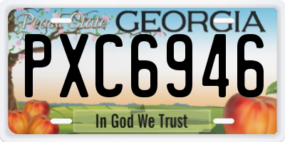 GA license plate PXC6946