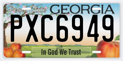 GA license plate PXC6949