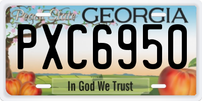 GA license plate PXC6950