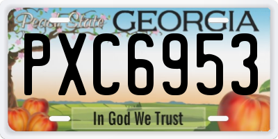 GA license plate PXC6953