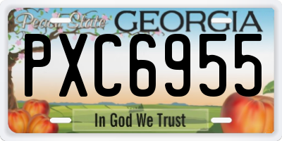 GA license plate PXC6955
