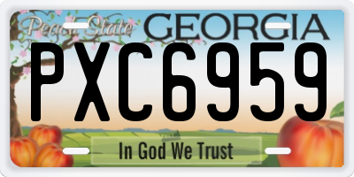GA license plate PXC6959