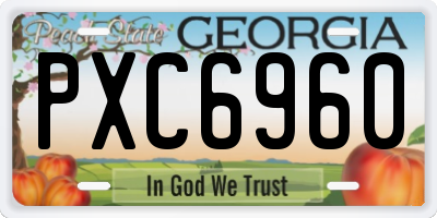 GA license plate PXC6960