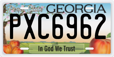 GA license plate PXC6962