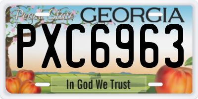 GA license plate PXC6963