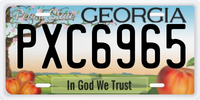 GA license plate PXC6965