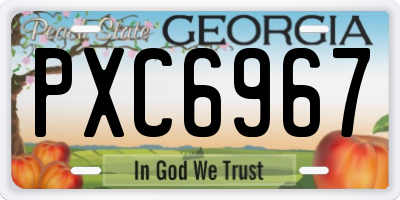GA license plate PXC6967