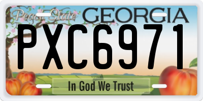 GA license plate PXC6971