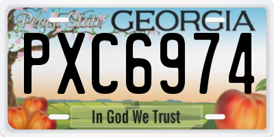 GA license plate PXC6974