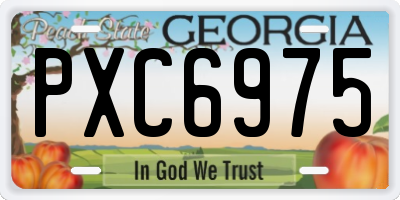 GA license plate PXC6975