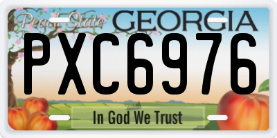 GA license plate PXC6976